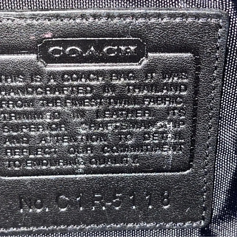 Vintage Coach Black Nylon & Leather Trim Messenger Bag